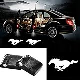 2Pcs Ghost Shadow Light Lamp Logos for Mustang Accessories, Car Door Led Welcome Laser Projector Logo Light