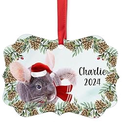 Violet Chinchilla Christmas Ornament 2024