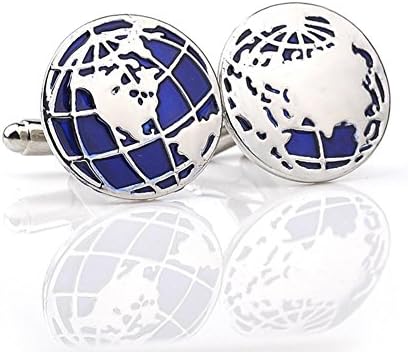 MAOFA 1 Pair of Round globe shape elegance Cufflinks for Gentleman Mens，Size 22 cm