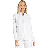 Cherokee Womens Zip Front Scrub Jacket, 2 Pockets, Princess Seams, Moisture Wicking, 360 Stretch Fabric - CK303
