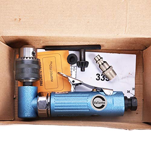 Ouya Air Angle Drill, 3/8'' Variable Speed Angled Pneumatic Drill with Keyed Jacobs Chuck -15000 RPM - Thumbnail 4