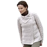 100% Irish Merino Wool Ladies One Button Sweater by West End Knitwear