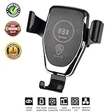 Aukiss Wireless Charger Car Mount, One-Hand Auto Clamping Air Vent Phone Holder, 10W Fast Charging for Samsung Galaxy S9 S8 S7 Note 8. 7.5W Compatible with iPhone Xs XR X 8 and Qi Enabled Devices.