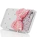 Mavis's Diary iPhone SE Case, iPhone 5S Case, iPhone 5 Case Bling Cute Pink Bow Clear 3D Handmade Hard PC Case with Lovely Pink Sparkle Crystal Glitter Rhinestone Diamond Cover with Cleaning Cloth