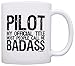 ThisWear Pilot Pride Gift Official Title Badass Funny Pilot Gag Gift Coffee Mug Tea Cup White