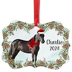 Black American Miniature Horse Christmas Ornament