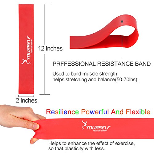SYOURSELF 5 Exercise Resistance Bands -Fitness Trainer Equipment for Abdominal,Strengthen, Gym,Home,Travel,Carpet,Hard Floors+ Fitness Chart+Gift Bag (5 Colors, 5 Pack Resistance Bands)