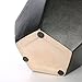 MyGift Set of 2 Realistic Artificial Succulent Plants in Matte Black Modern Geometric Ceramic Pots