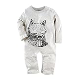 Big Elephant Baby Boys' 1 Piece Long Sleeve Romper Pajama Clothes H12, Grey, 6-12 Months