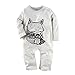 Big Elephant Baby Boys' 1 Piece Long Sleeve Romper Pajama Clothes H12, Grey, 6-12 Months
