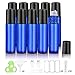 Essential Oil Roller Bottles, 10ml (Cobalt Blue, Pack of 10) - Color Box Package per Bottle, Stainless Steel Roller, Opener, Adhesive Labels, Droppers n Funnels Included, Handy Picks