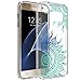 Galaxy S7 Case, SmartLegend Retro Totem Half Mandala Floral Pattern Crystal Clear Acrylic PC Hard Back Cover with TPU Slim Bumper Frame Hybrid Transparent Protective Case for Samsung Galaxy S7 - Clear