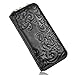 ECOMBOS Women Long Wallet leather Zipper Around Print Morning Glory Black