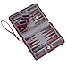 WE Games Backgammon Set, Board Games for Adults - Travel Games - Magnetic with Burgundy Leatherette Backgammon Board and Carrying Strap - Travel Backgammon Sets for Adults