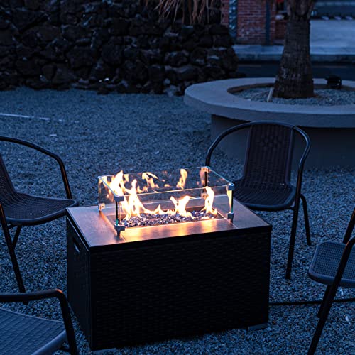 X Home 10 LB Fire Glass Diamonds, 1 Inch Fire Pit Glass for Fire Pit