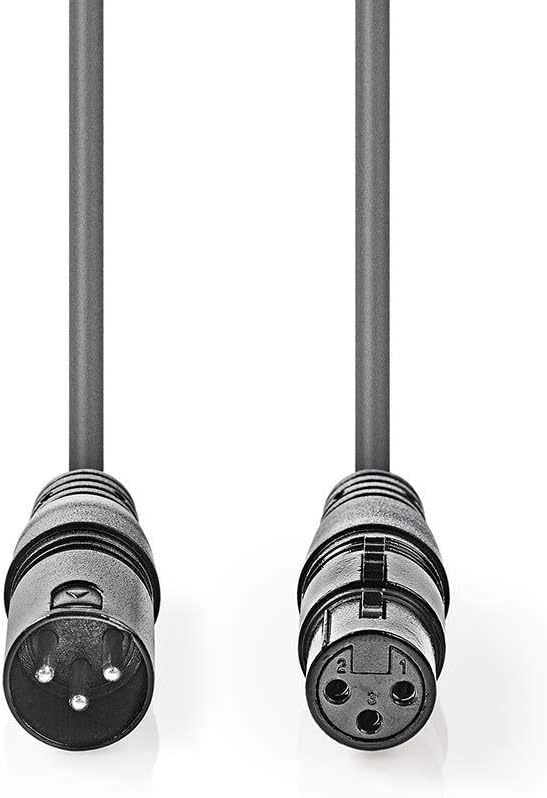 Nedis Balanced XLR Audio Cable, XLR 3 Pin Male - 3 Pin Female, 15.0m, Dark Grey - Image 3