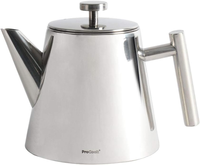ProCook Double Walled Stainless Steel Teapot 1.2L Modern Tea
