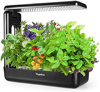 Vegebox 12 Pods Hydroponics Growing System Indoor Herb Garden Kit With Grow Light Smart Garden For Home And Kitchen Indoor Plant Growing System Herb Grower Food Grade Material Abs Black Buy Online
