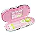 OptiPlix Dual Glasses and Contacts Case - Double Sided 2 in 1 Clamshell Hard Case for Eyeglasses and Contact Lenses with Mirror - Pastel Chevron With Matte Finish