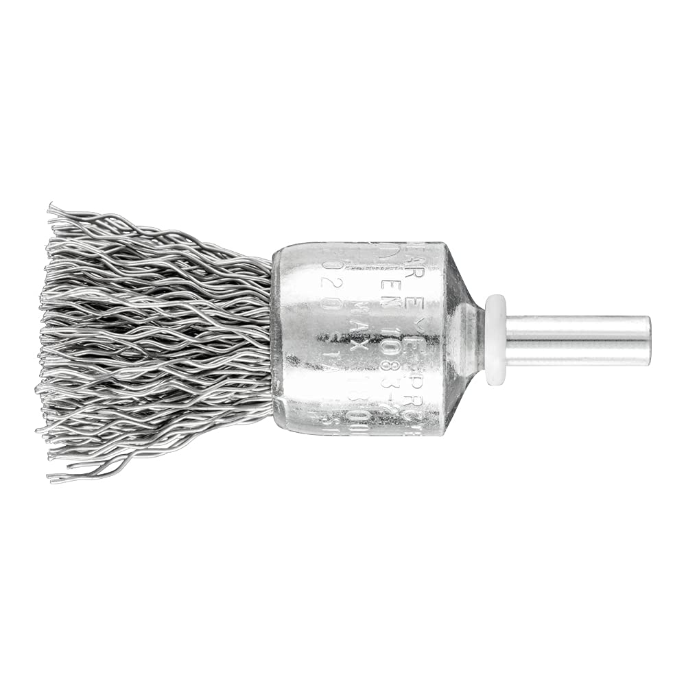 PFERD Brush Brush Untwisted PBU, Diameter 20 mm, Shaft Diameter 6 mm, Steel Wire Diameter 0.50, 43298004 - for Straight Sanders, Drills, Bending Shafts