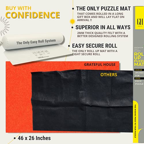 GRATEFUL HOUSE Premium Wool Blend Roll Up Puzzle Mats for Jigsaw