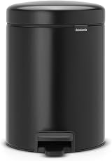 Brabantia Newicon Pedal Bin 5 L Matt Black with Inner Bucket