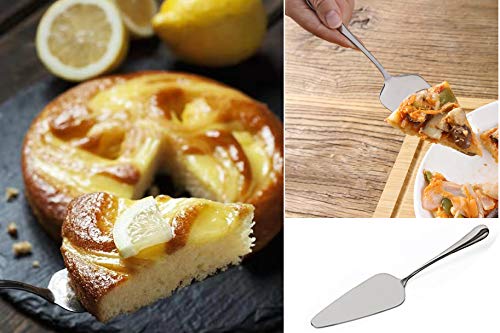Pie Server Stainless Steel, KSENDALO 2-Pack Pie Server Spatula, Professional Dinner Table Server For Cake Cheese Pie Pizza and more, Silver