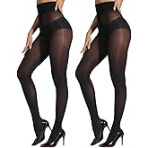 ARMOROSE 2 Pairs Indestructible Tights for Women,Rip Resistant Pantyhose, 40D Semi Sheer Control Top High Waist Tights