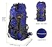 WASING 55L Internal Frame Backpack Hiking Backpacking Packs for Outdoor Travel Climbing Camping Mountaineering with Rain Cover - Lightblue