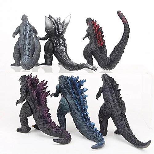 PETON 6pcs Godzilla Mini Figures Dinosaur with Movable Joint Playsets Toys Action Figures Kids Gift
