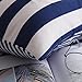 Luxury Hotel Quality 3-Piece Double Brushed 1800 Series Microfiber Reversible Duvet Cover Set with 2 Pillow Shams - Full / Queen, Navy and White Stripe by Exclusivo Mezcla