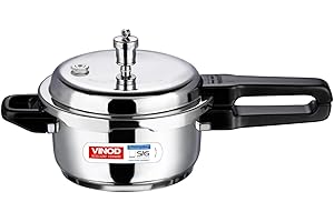 Vinod 18/8 Stainless Steel Pressure Cooker Outer Lid 3.2 Qt | Unique Sandwich Bottom Cooker| Stovetop Pressure Cooker | Induc