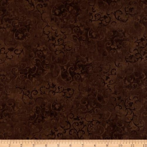 Wilmington Prints 108in Wide Essentials Quilt Backing Scroll Brown Fabric By The Yard