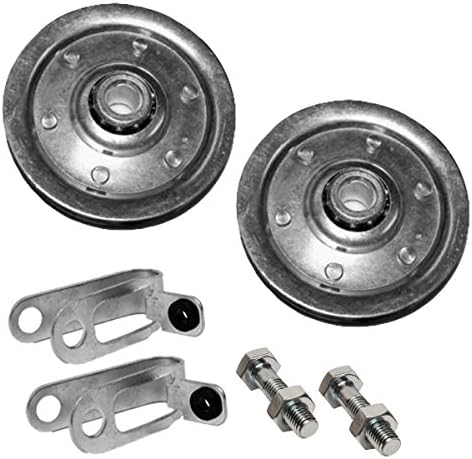 Garage Door Pulley 3" and Safety Cable Guide for Extension Springs (Pair)