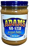 Adams NO-STIR Natural CREAMY PEANUT BUTTER 16oz (4 Pack)