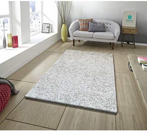 Tapis Moderne Manhattan Shaggy à Poils Longs Gris Clair