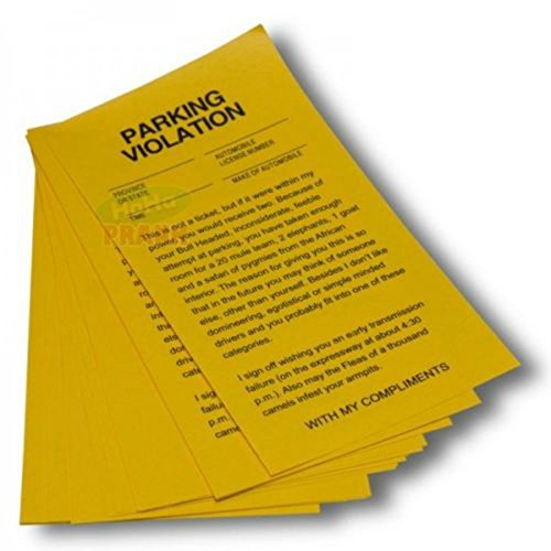 Parking Violation Yellow Revenge Fake Parking Tickets(25 tickets)- Gag Prank Gift "Revenge"