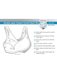 Glamorise Sujetador deportivo de doble capa y control personalizado para dama