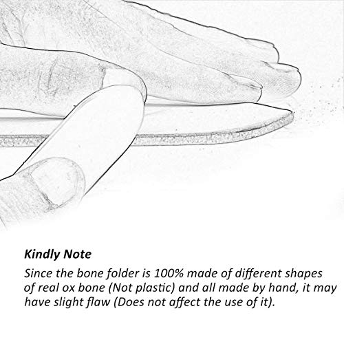 6 Inch Real Bone Folder, Genuine Bone Folder Origami Paper Creaser Crafting Scoring Folding Tool for Leather Cards DIY Handmade Burnishing Bookbinding