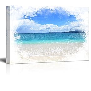 Print Landscape Picture of a Beautiful Beach and Blue Sea