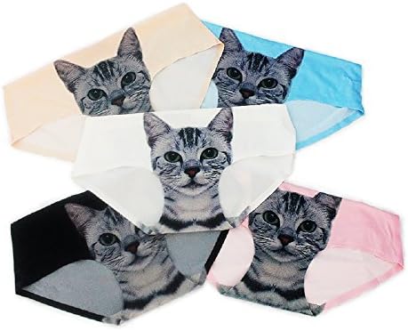 Pack of 3 Women Hipsters Sexy 3D Cat Wild Underwear Pussycat Panties Briefs
