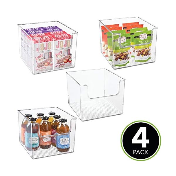 mDesign Set of 4 Storage Trays – Open Top Kitchen Tray for Food Storage Made of Plastic – Ideal in The Kitchen Cupboards…