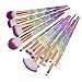 YJYdada New Arrival 10Pc Mermaid Foundation Eyeshadow Contour Eye Lip Makeup Brushes Set