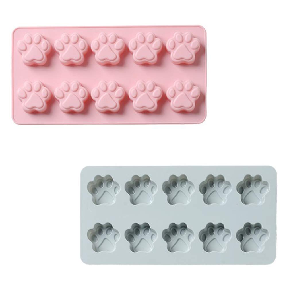 2 Pack Silicone Chocolate Moulds,Soap Moulds,Ice Cube Trays, DIY Baking Mold for Chocolate, Ice Cube, Jelly, Pudding, Cake Decoration, Jelly,Pudding,Candy,Dome Mousse, Cookie (Blue + Pink)