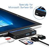 Surface Go USB Adapter Hub Type-C Combo Dock 3-Slot Card Reader Dual USB 3.0 Multi-port Data Hub with SD/Micro TF Card Read High-Speed 5Gbps for U Disk Keyboard Mouse Flash Drive Surface Go accessorie
