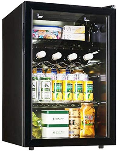送料無料 一部地域を除く ミニ冷蔵庫黒 ポータブル80lビールワイン飲み物冷蔵庫ledライト小型冷蔵庫のために適した車載寮バー事務所 黒