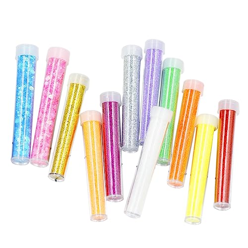 YOSADIER 24Pcs Shiny Glitter Powder Set Vibrant Colors for Crafts Arts Handwork Supplies Fine Cosmetic Grade Mineral Sequins for Soap and Nail Art