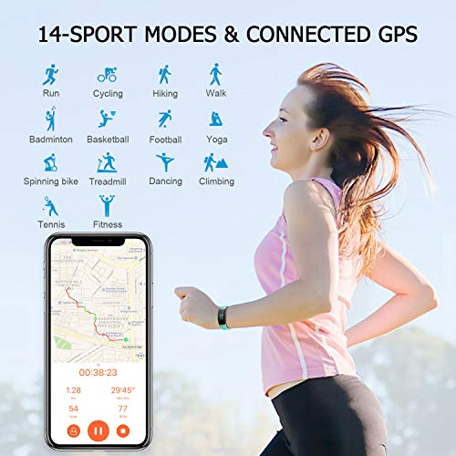 LETSCOM Fitness Tracker with Heart Rate Monitor, Color Screen Activity Tracker Watch, IP68 Waterproof Pedometer Watch Sleep Monitor Step Counter for Women Men and Kids