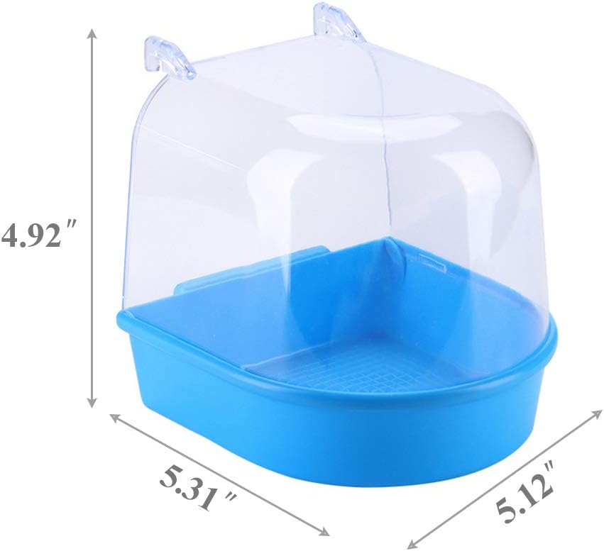 kathson Parrot Bath Box Bird Cage Accessory Supplies Bathing Tub Bath for Pet Brids Canary Budgies Parrot (Random Color) : Pet Supplies