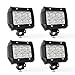TURBO SII 4Pcs 4Inch 18W LED Pods Work Light Spot Beam Super Bright Offroad Driving Fog Lights Waterproof IP67 LED Cubes for Truck Boat ATV UTV 12-24V,1 Year Warranty (4Pcs 18W Flood Light)